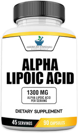 Suplemento Ácido Alfa Lipoico Vegano 1300mg Sin Gluten No OGM