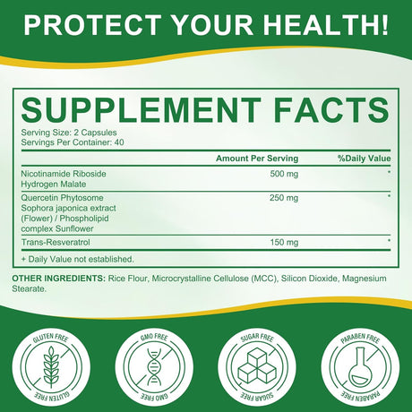 Suplemento NAD Liposomal 900mg - Energía y Salud Celular - 80 Cápsulas