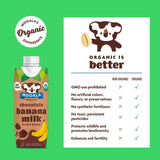 Mooala Chocolate Bananamilk Orgánico Estable 8.0 fl oz Estuche 12