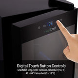 Refrigerador de vino NutriChef para 12 botellas termoeléctrico