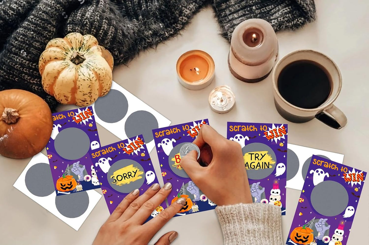 Tarjetas Rasca y Gana Halloween para Niños y Adultos