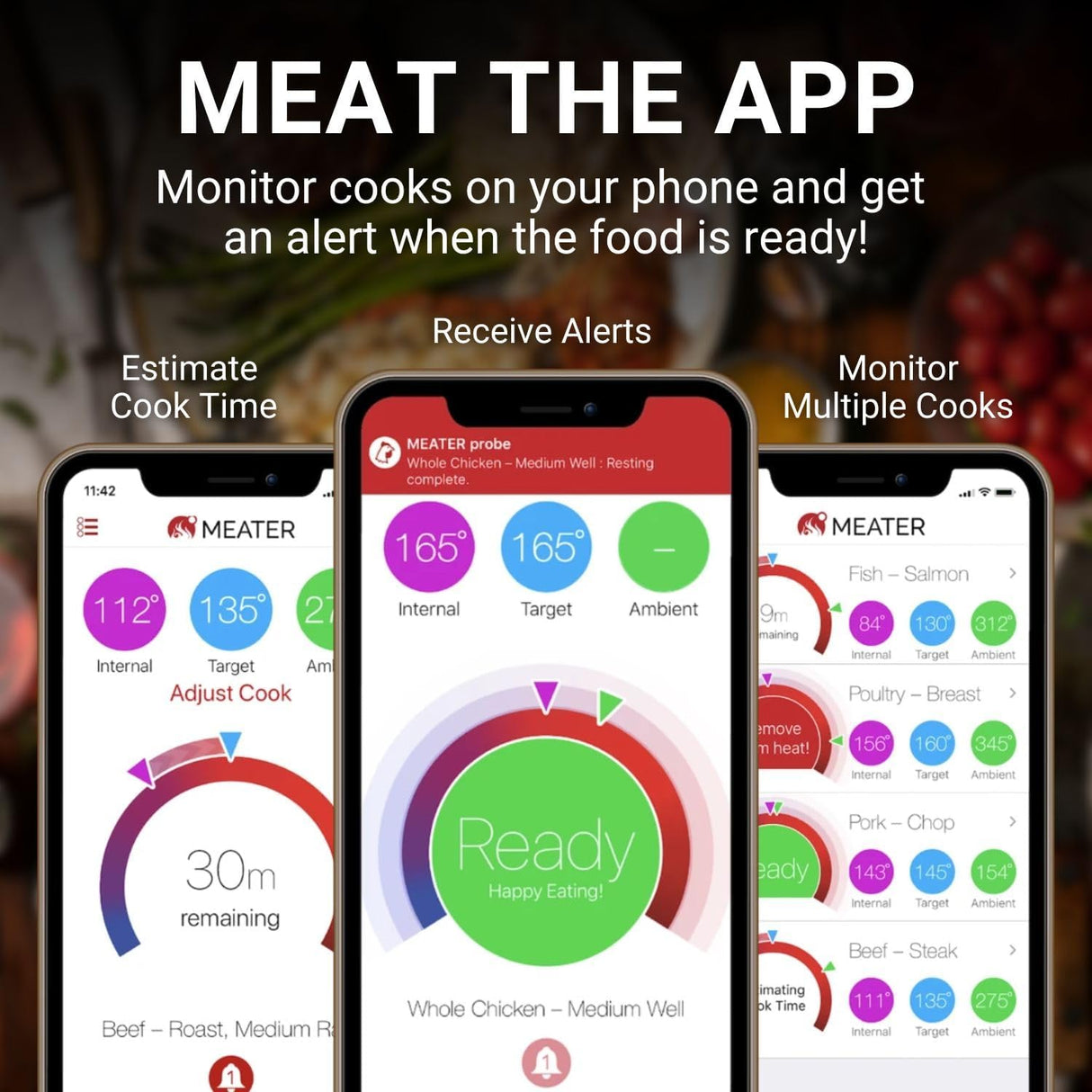 Termómetro de carne MEATER Plus | Inalámbrico, Bluetooth, App