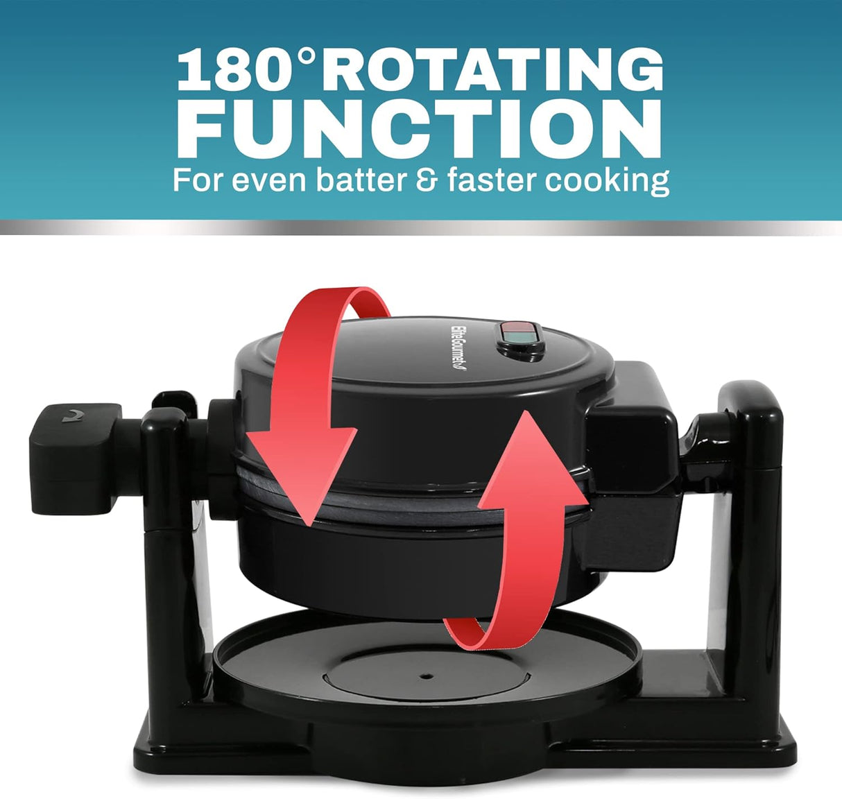 Waffle Maker Elite Gourmet EWM460, 1.25” gruesas, fácil limpieza