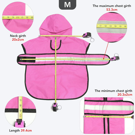 Capa de lluvia impermeable para perro - Reflectiva, Ajustable, Mediana