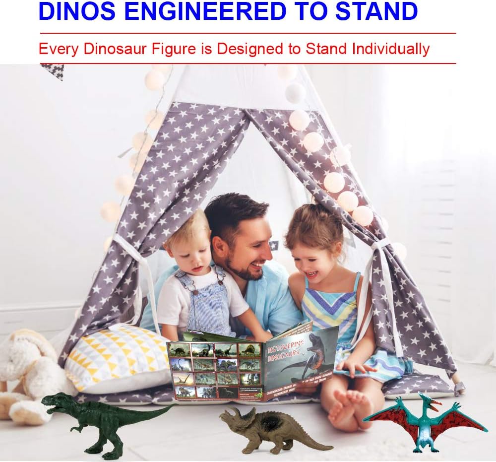 Conjunto de Dinosaurios DinoMax con Libro, 15 Piezas, T-Rex