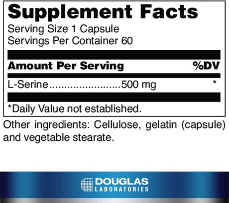 Suplemento Douglas Laboratories L-Serine  aminoácidos 60 cáp
