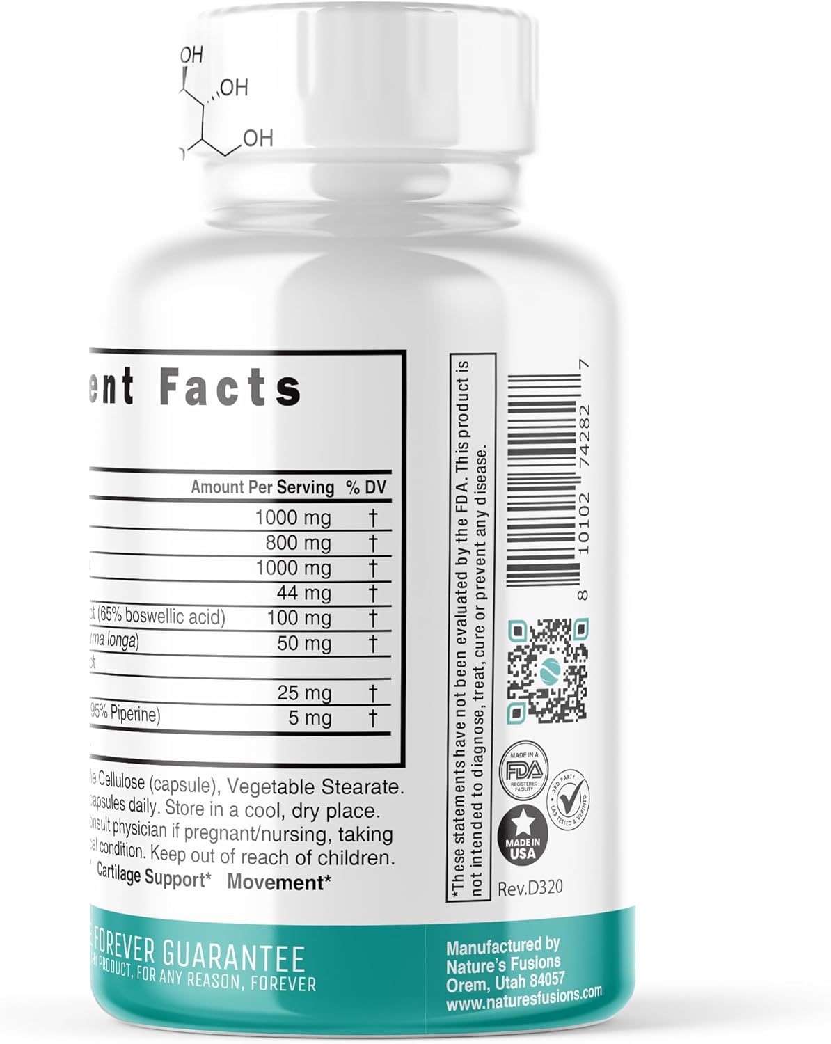 Suplemento Articular Nature's Fusions - Glucosamina 120 Caps