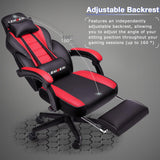 Silla de videojuegos con reposapiés, soporte lumbar y modelo Racing