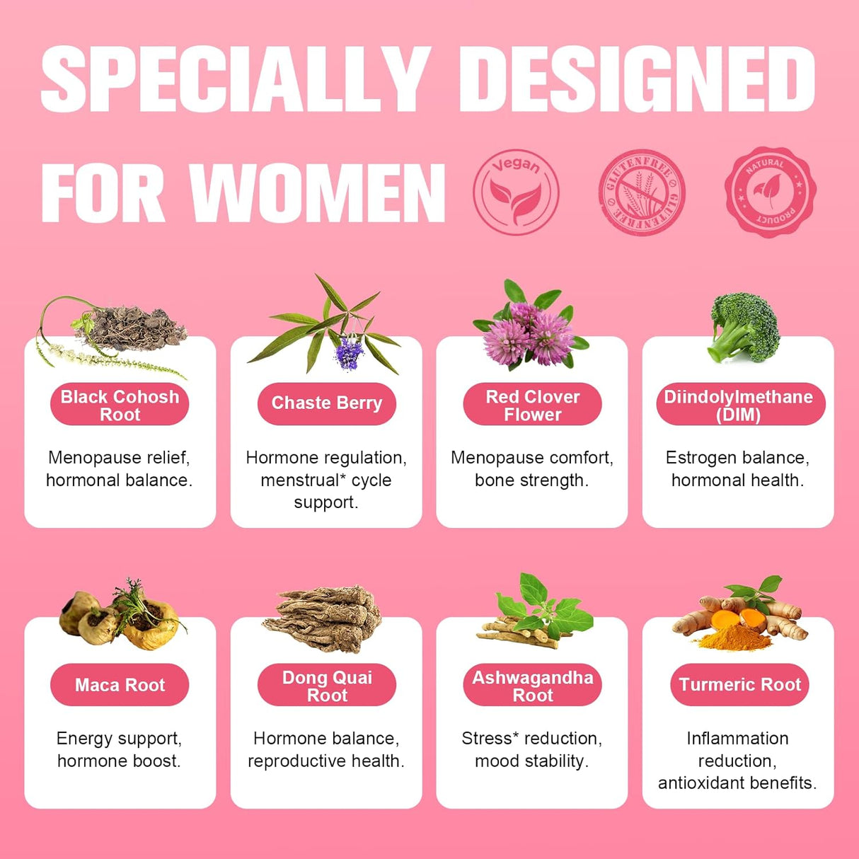 Suplemento menopausia 40-en-1, equilibrio hormonal, 120 cápsulas