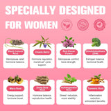 Suplemento menopausia 40-en-1, equilibrio hormonal, 120 cápsulas