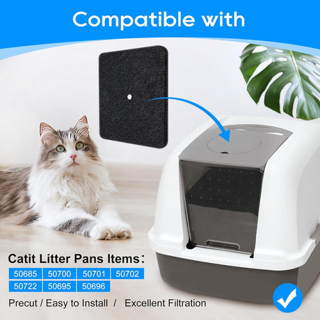 Paquete de 6 filtros de carbono para cajas de gatos Cunina