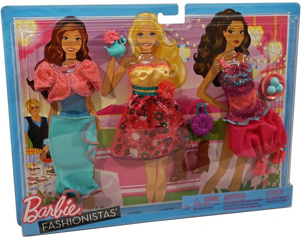 Barbie Ropa Moda 3 Conjuntos y Accesorios - Prom Elegante