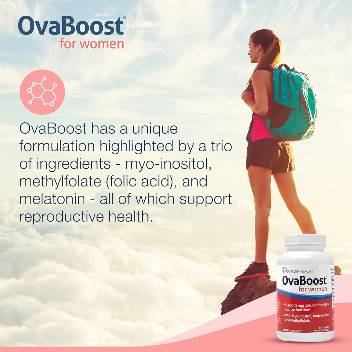 Suplemento FertilAid para mujeres y Ovaboost  mio-inositol