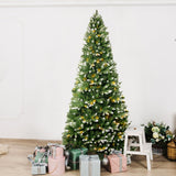 Árbol de Navidad Artificial 7.5ft con Luces y Punta Nevada