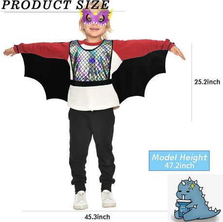 Disfraces de alas de dragón para niños talla única azul