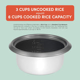 Olla Arrocera Elite Gourmet, 6 tazas, con olla antiadherente, ERC-006NST
