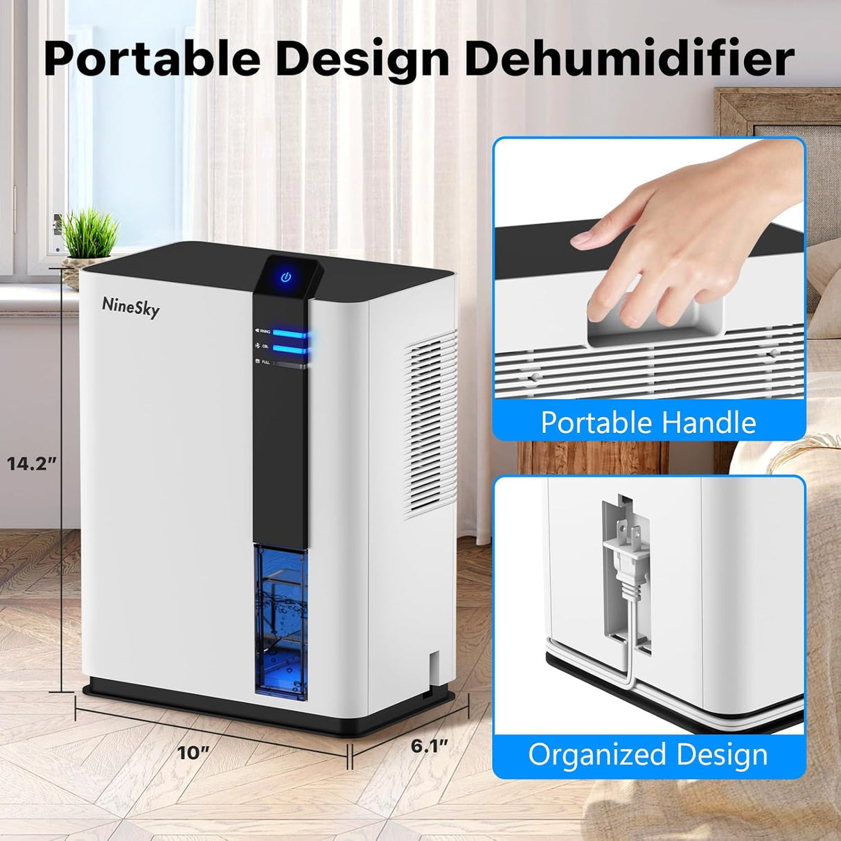 Deshumidificador para Hogar y Baño Apagado Automático
