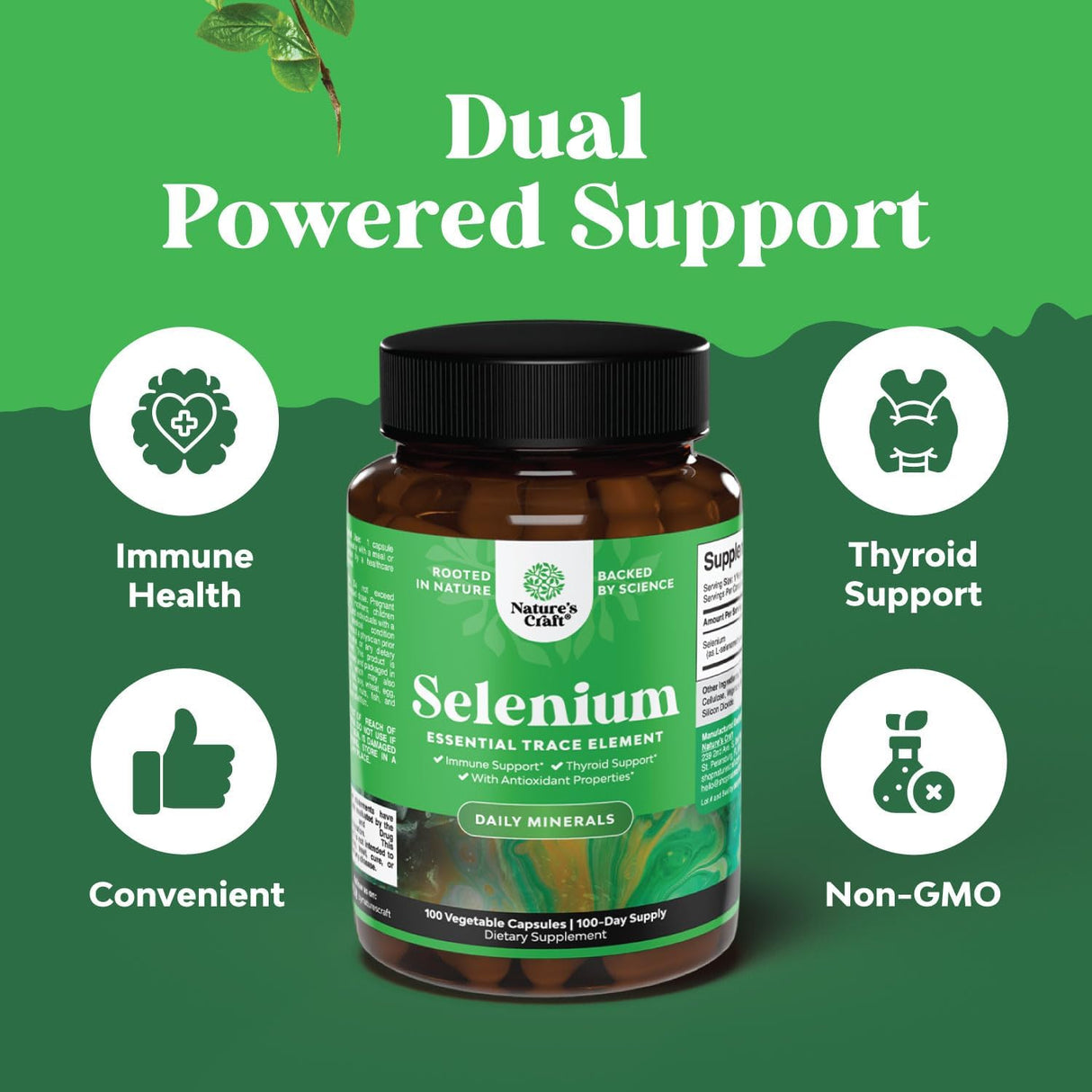 Cápsulas de Selenio 200 mcg  Antioxidante y Tiroideo