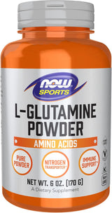 L-Glutamina en polvo 170g NOW Foods, Transportador de Nitrógeno