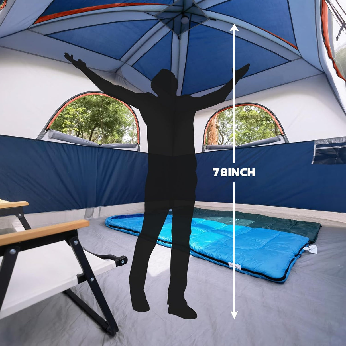 Tienda de campaña UNP 6 personas, impermeable, fácil montaje, 10'x9