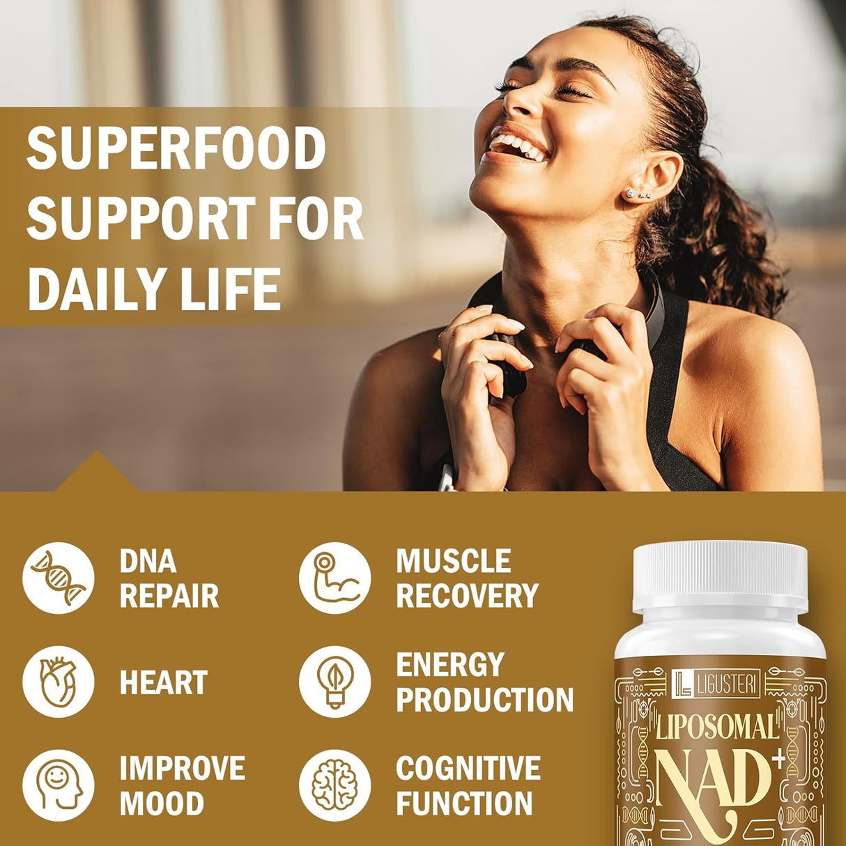 Suplemento Liposomal NAD+ con TMG, Defensa Antienvejecimiento