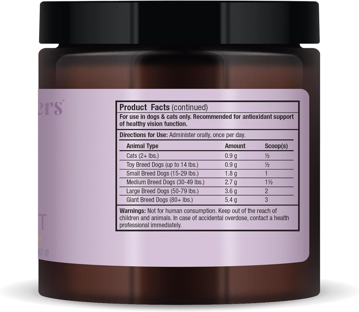 Suplemento ocular Dr. Mercola para gatos y perros 180 g