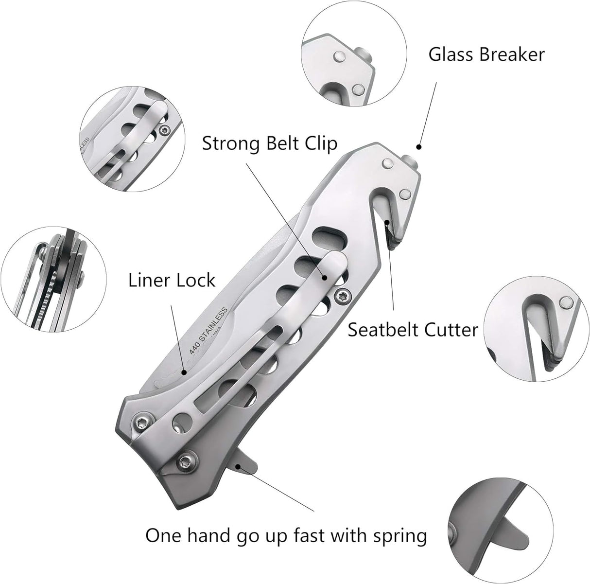 Cuchillo de bolsillo plegable asistida por resorte