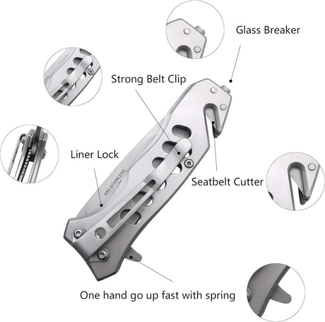 Cuchillo de bolsillo plegable asistida por resorte