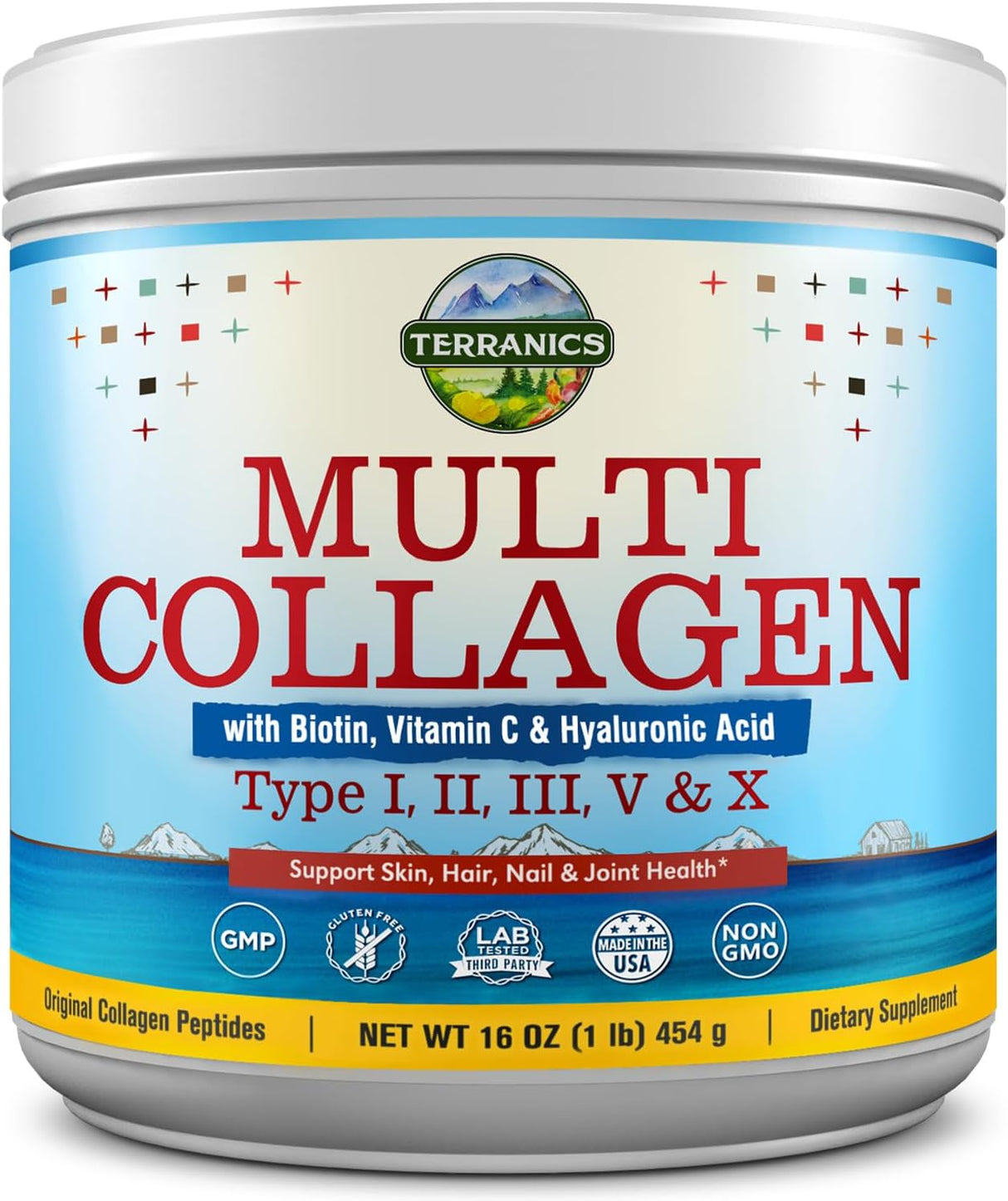Polvo de colágeno múltiple tipo I II II V X con biotina