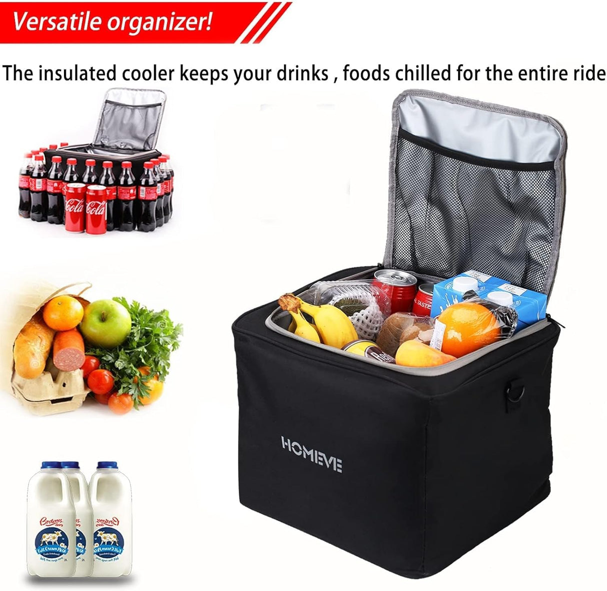 Organizador de Maletero HOMEVE Extra Grande con Enfriador, 3 Comp.
