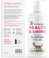 Shine Aceite de pescado de salmón y krill para perros,