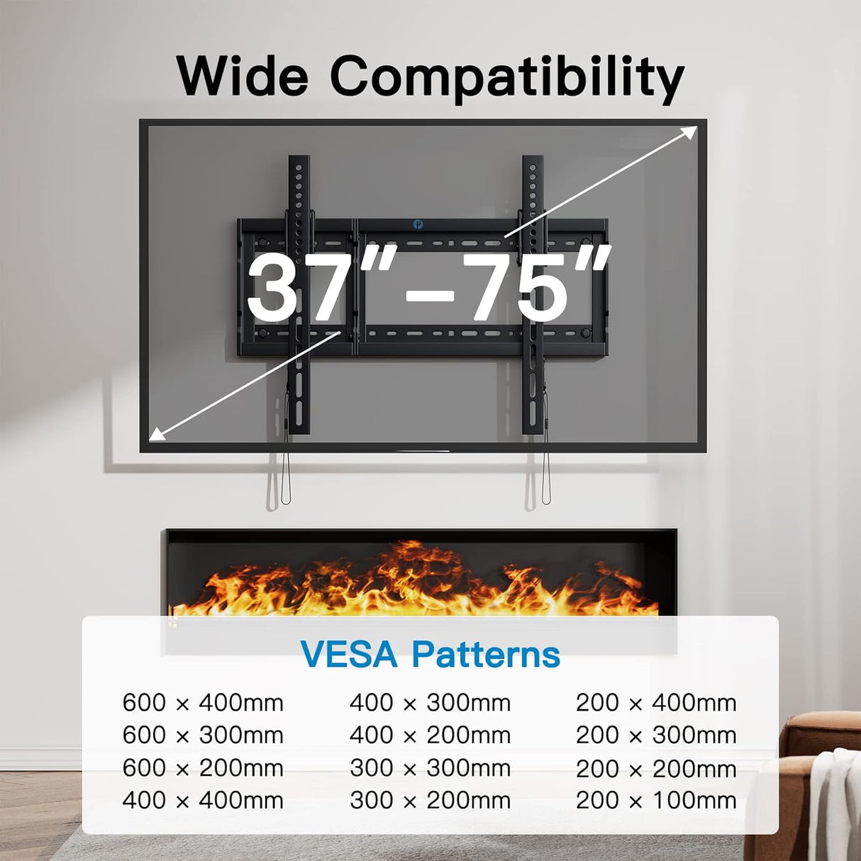 Soporte de pared para TV Pipishell, tiltable, VESA 600x400