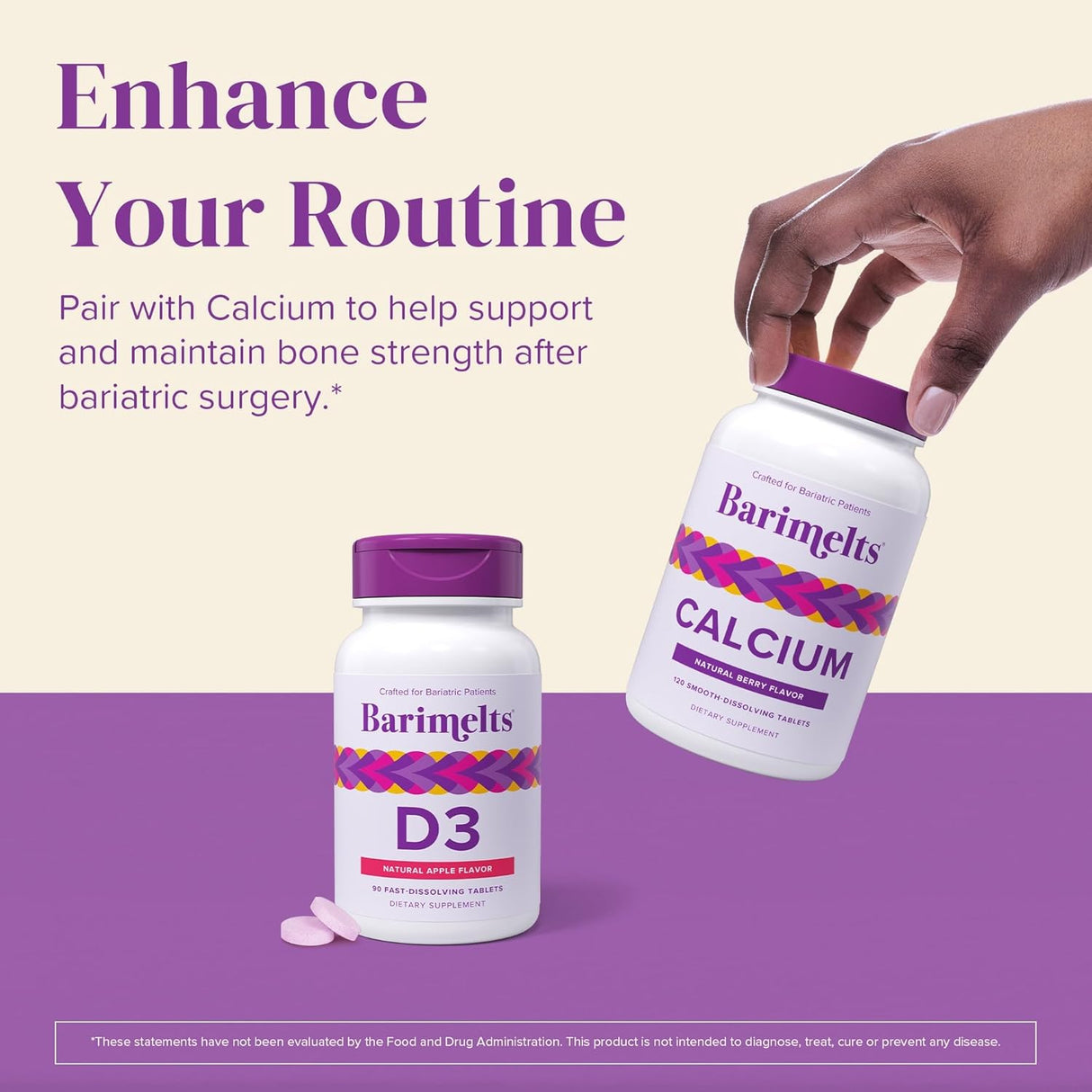 BariMelts Vitamina D3 5000 IU 90 tabletas, sabor manzana