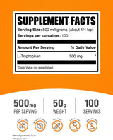 L-Tryptófano en Polvo 500mg - BulkSupplements, 50g (1.8 oz)