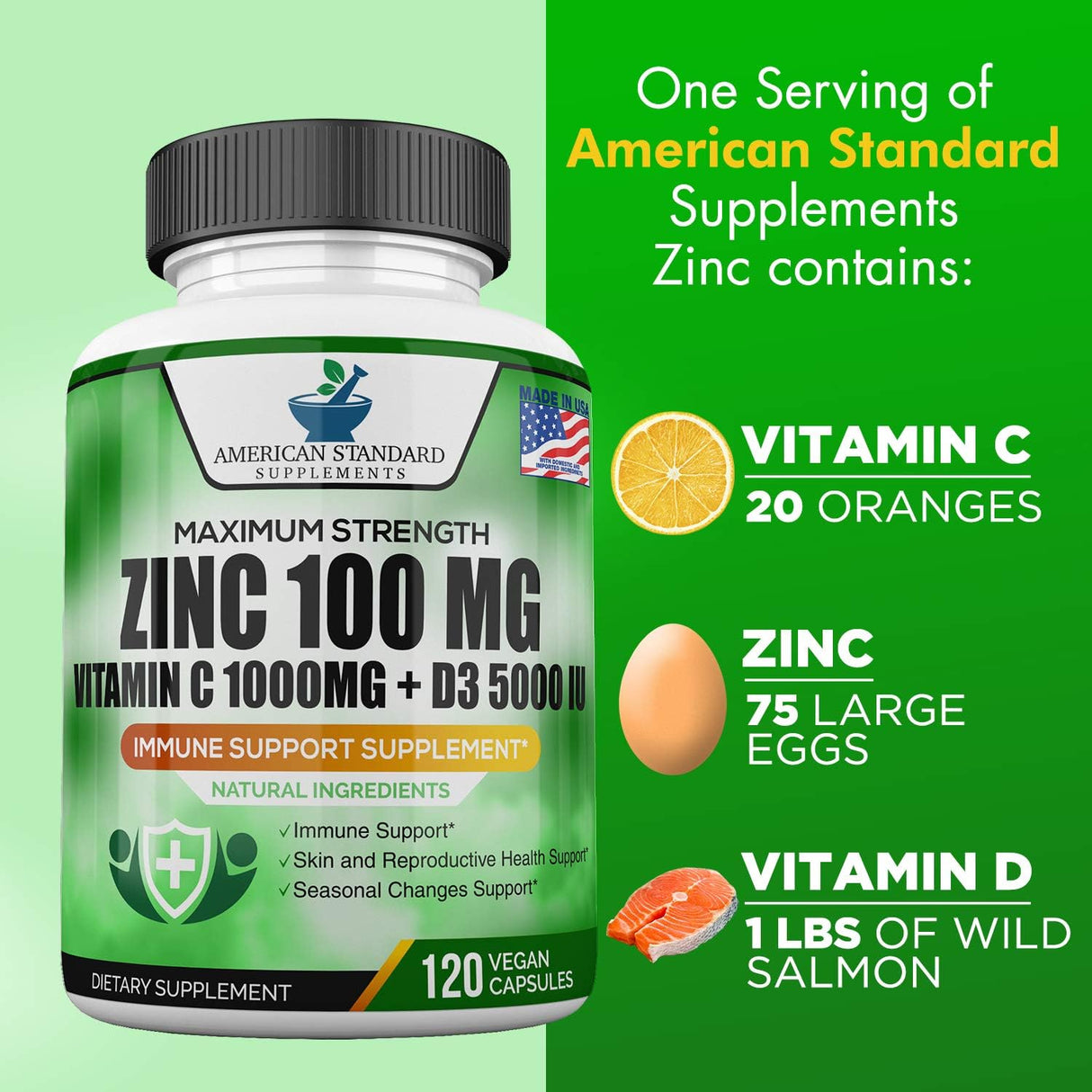 Suplementos Alimenticios Zinc 100 mg D 5000 UI