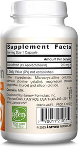Suplemento Lactoferrina 250 mg, Modelo LACFE, 60 cápsulas
