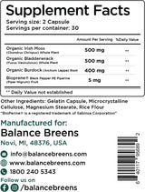 Suplemento de Musgo de Irlanda, Búlderwrack y Bardana 1405mg