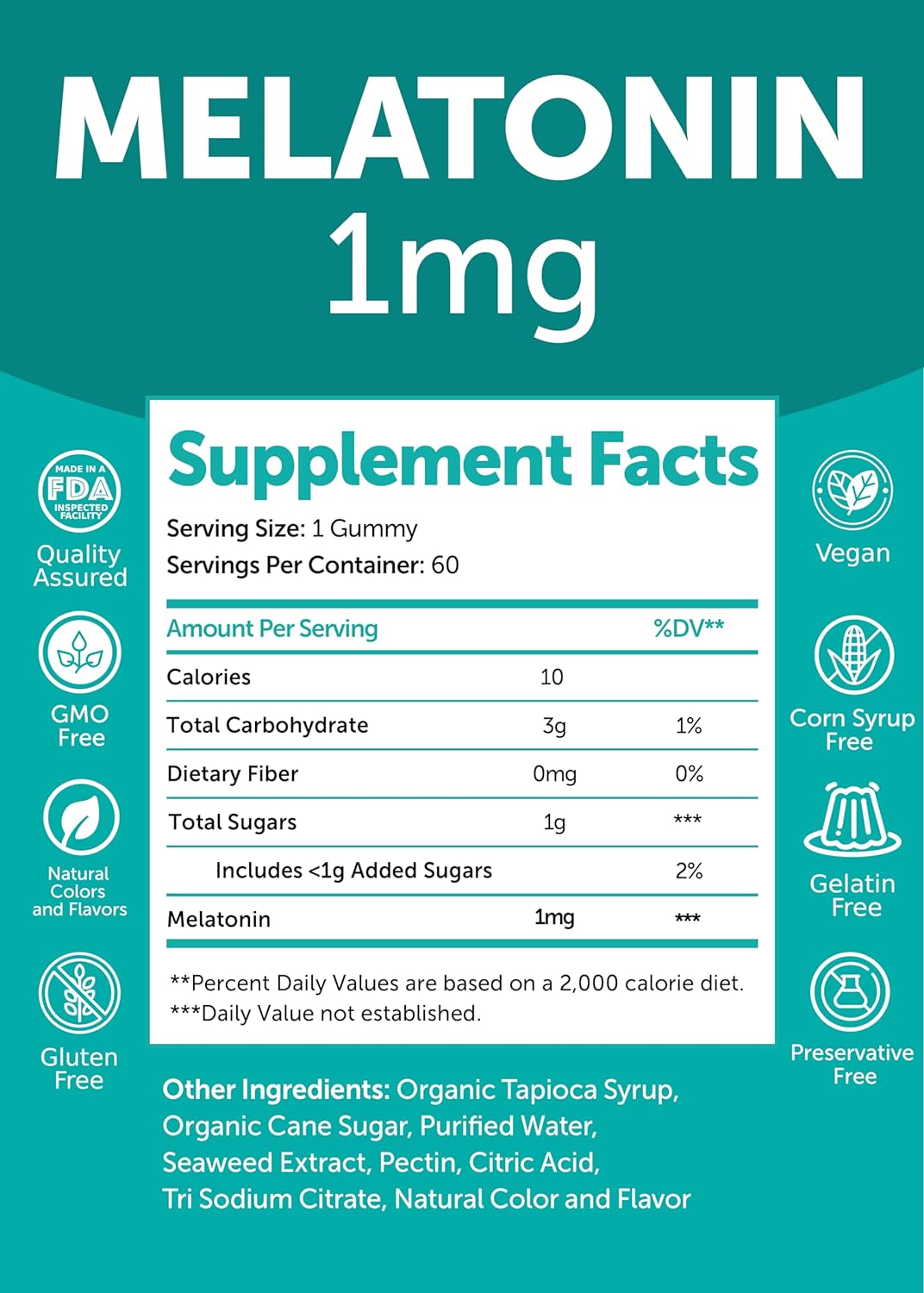 Lunakai vitaminas para dormir Gomitas en dosis bajas de 1 mg
