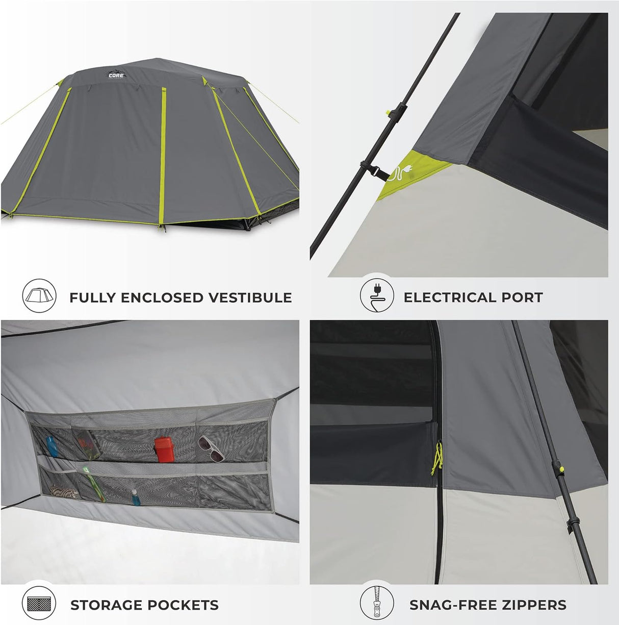 Tienda de campaña grande de varias habitaciones CORE