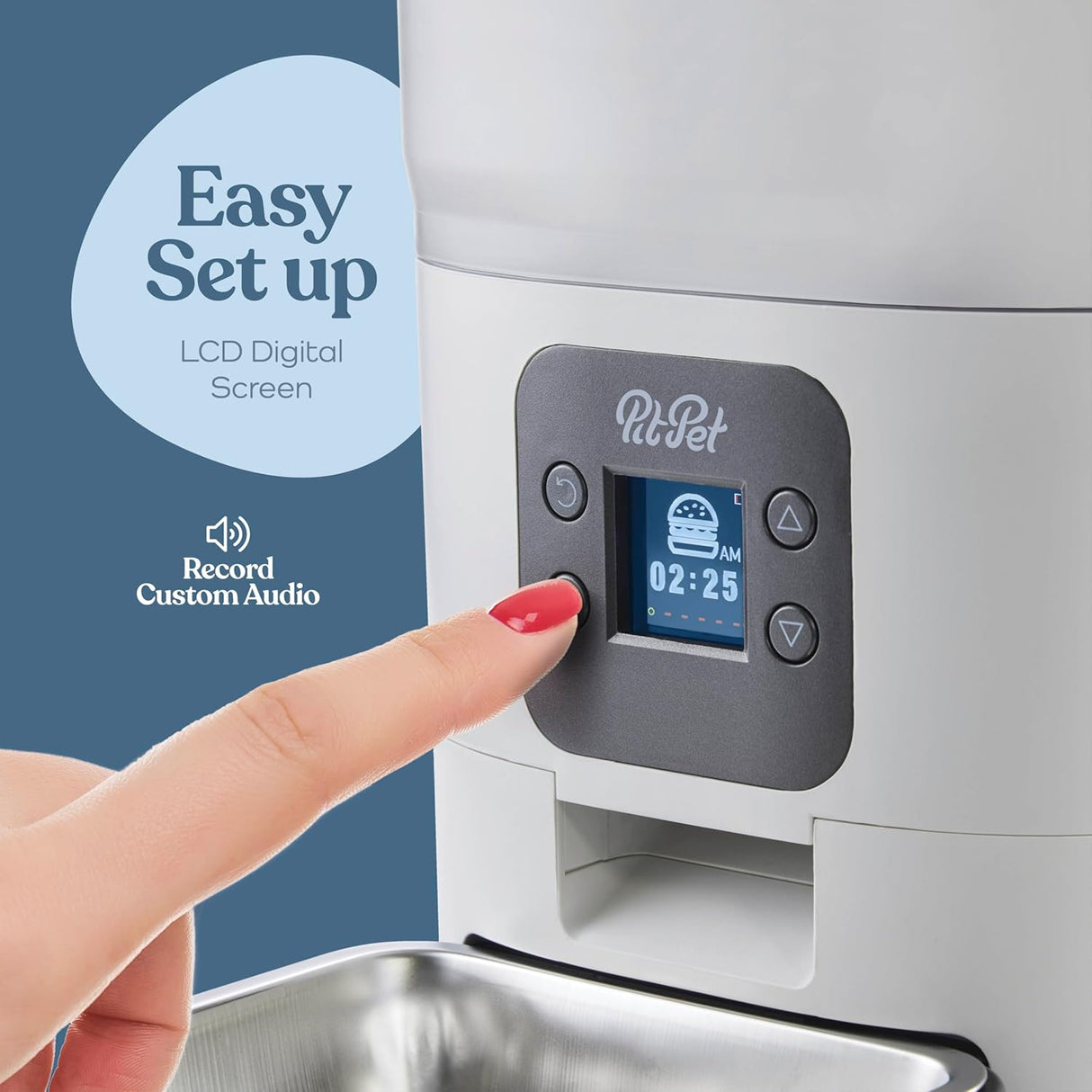 Comedero Automático para Gatos - 6L, Control de Porciones, LCD