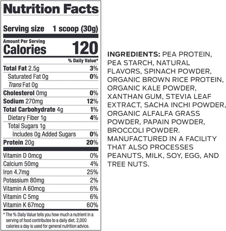 Suplementos Alimenticios Proteína y verdes de vainilla