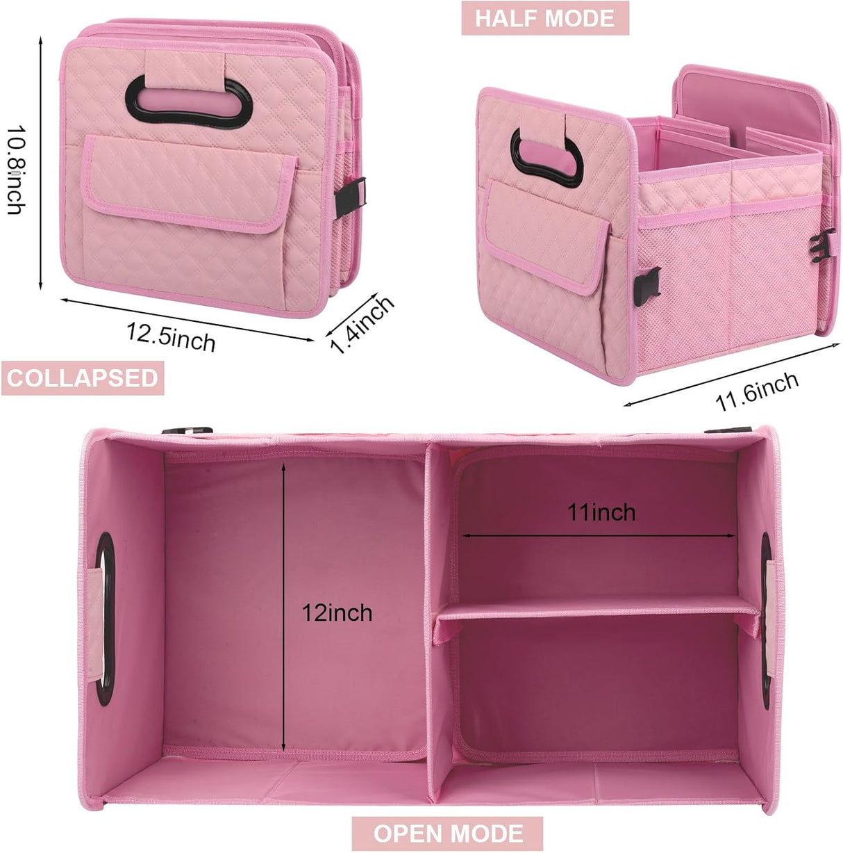 Organizador de Maletero JiatuA, Contenedor Plegable Multi Compartimentos