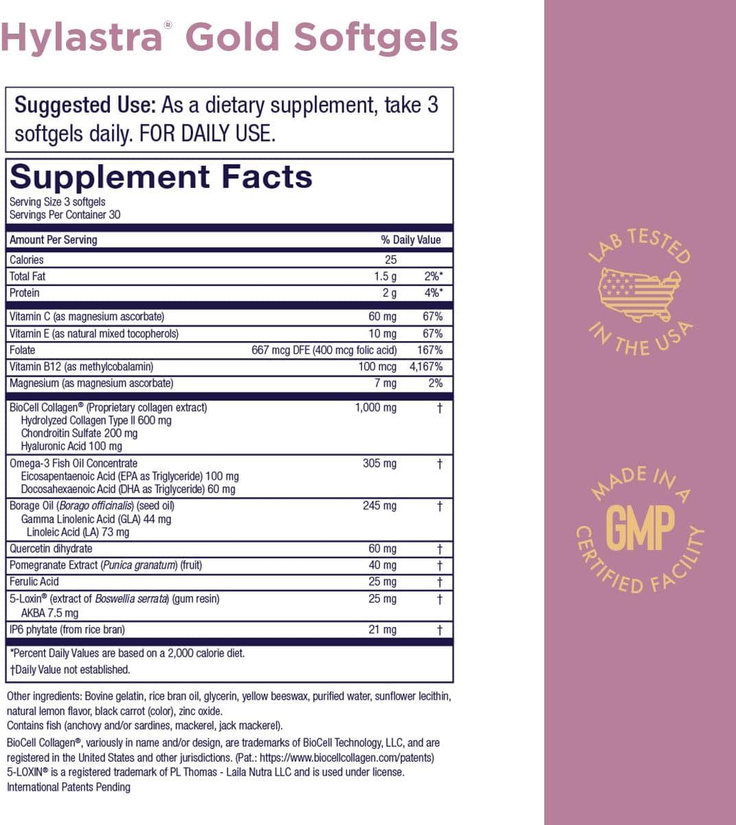 Hylastra Gold Suplemento de Colágeno y Ácido Hialurónico Purity