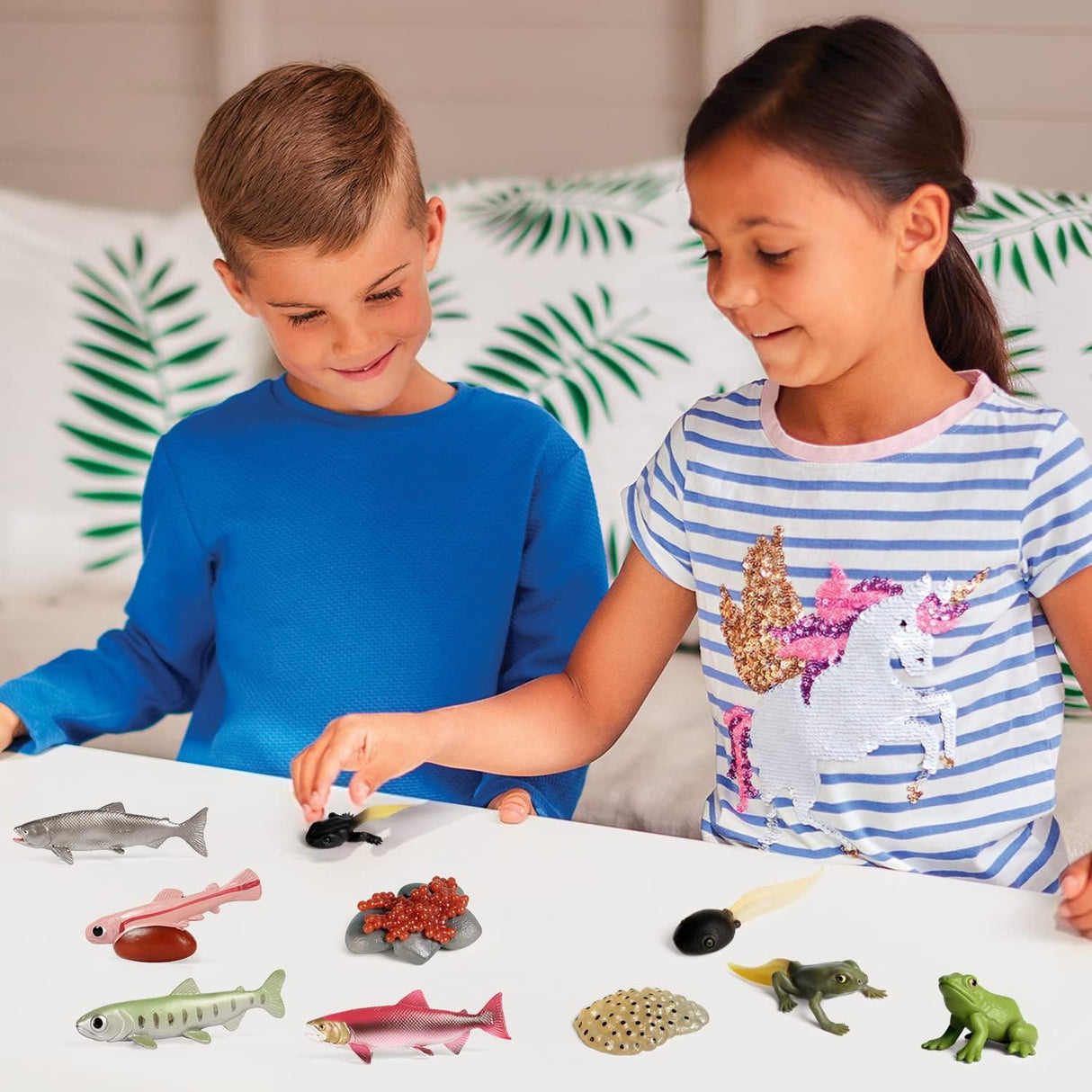 Figuritas Ciclo de Vida Animal SIENON - Rana y Salmón 10pcs