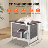 Casa para Gatos VEVOR, Aislada, Puertas de PVC, 24x20x21