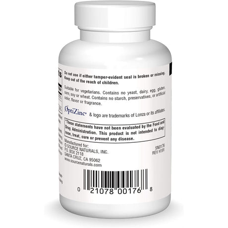 Source Naturals Optizinc Zinc monometionina de 0.00105 oz, SN0176, 1, 1
