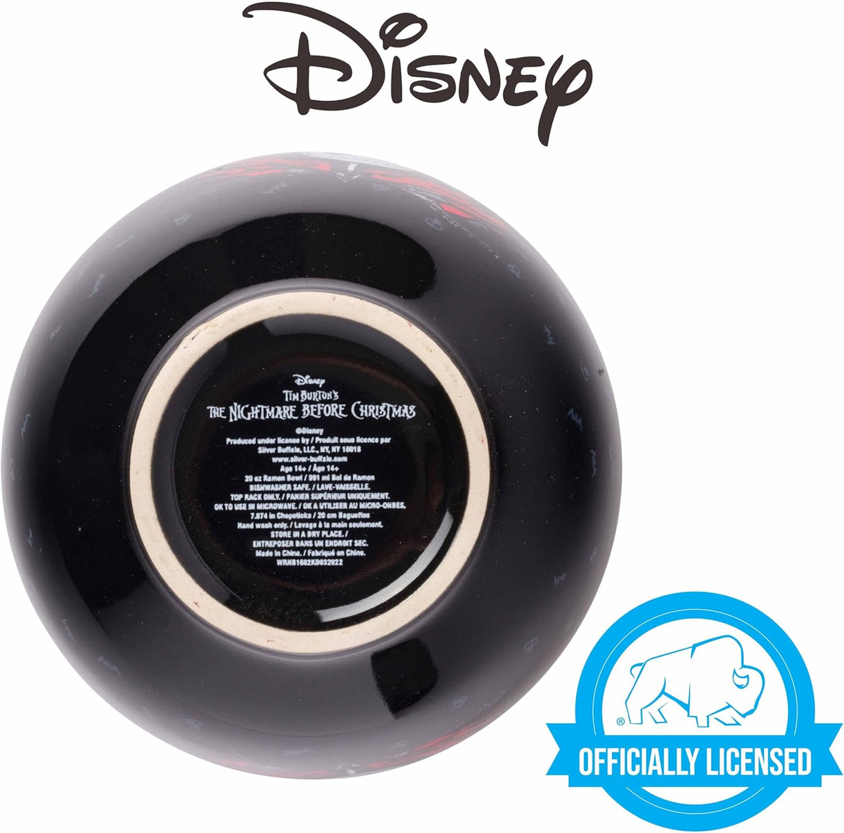 Cuenco Ramen Jack Skellington Silver Buffalo, 20 oz, Cerámico
