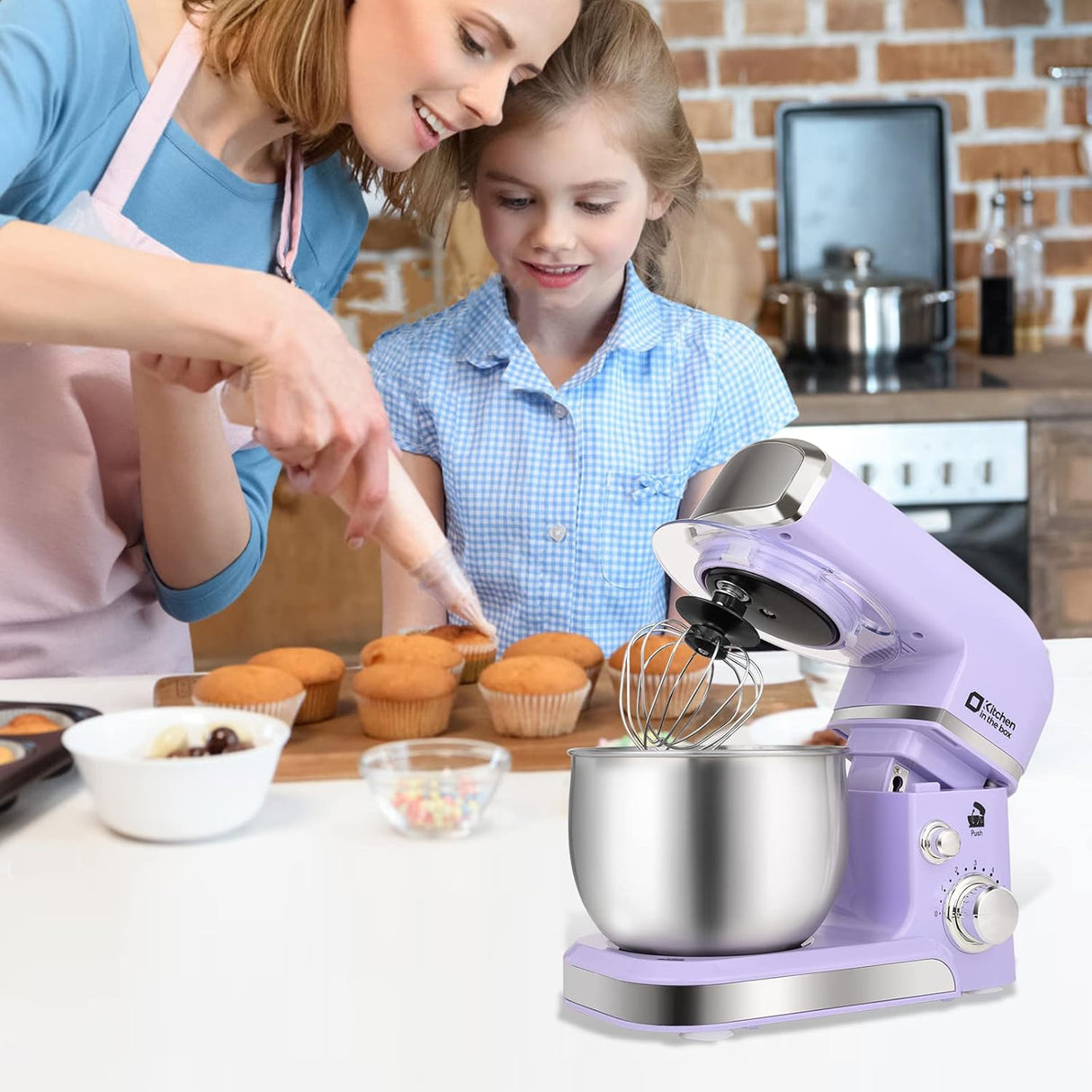 Mezcladora de cocina, Kitchen in the Box, 6 velocidades, 3.2Qt