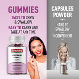 L Glutamina 1000mg Gummies - Apoyo muscular e inmunológico, Vegan, 60u