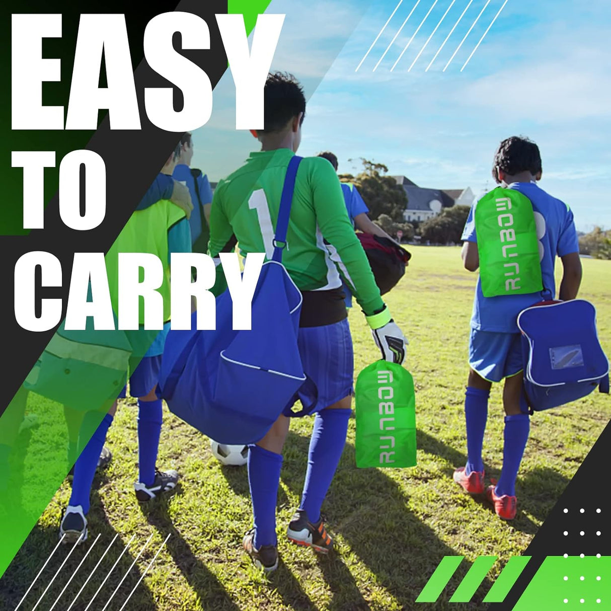 RUNBOW Portería de fútbol portátil para niños con bolsa